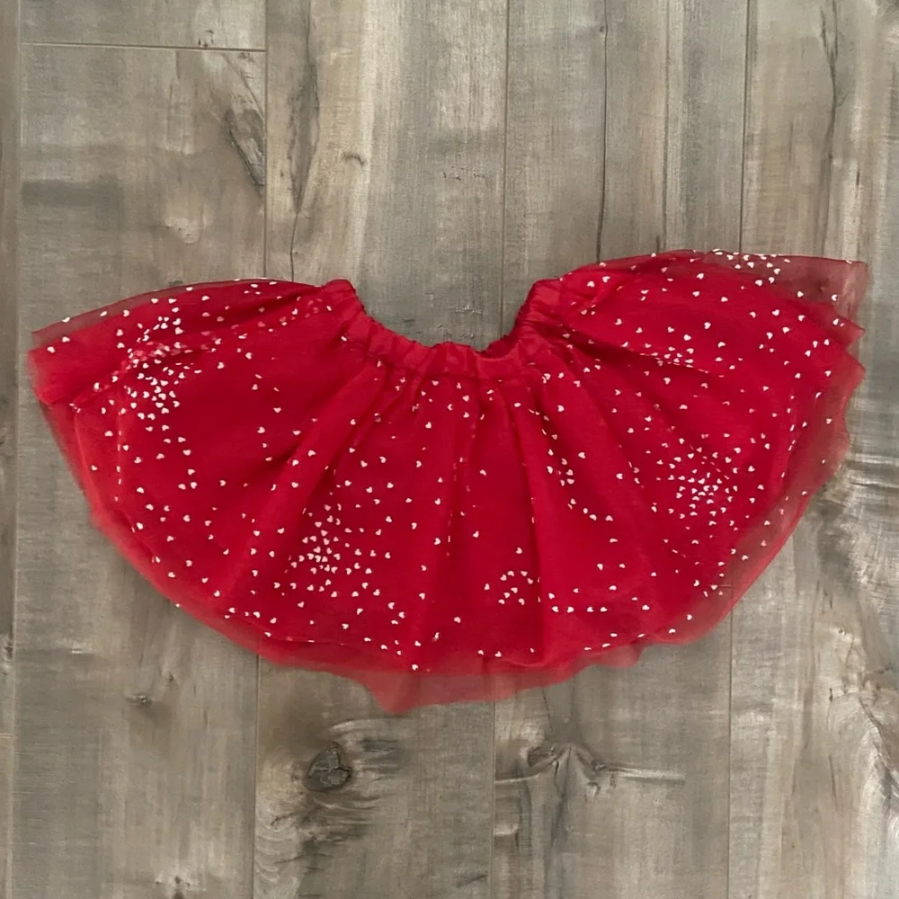 Gymboree Red Tulle Heart Pattern Skirt